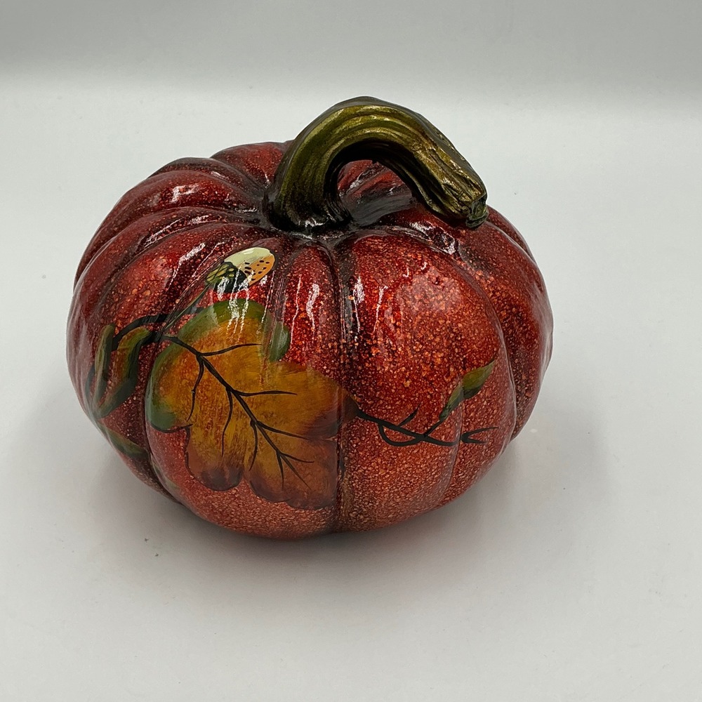 Tii Collections Medium Resin Acorn Leaf Pumpkin Harvest Decor